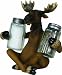 River's Edge Cute Hand Painted Poly Resin Moose Salt & Pepper Shaker Set