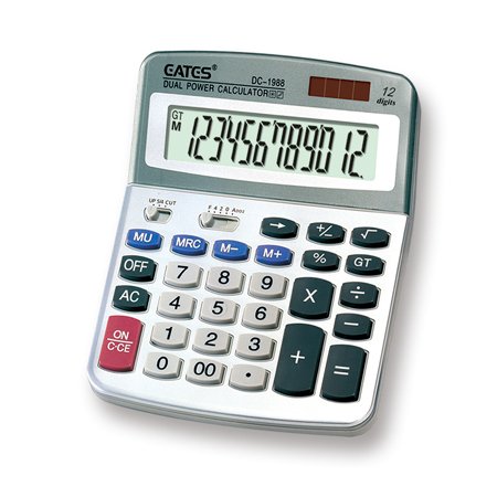 EATES® DC1988 Dual Power Desktop Solar Calculator