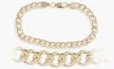 Men's 4.7mm wide (0.15 Inches) 10 Karat Gold Curb Bracelet