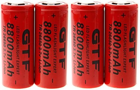 4pcs 3.7V 26650 8800mAh Li-ion Rechargeable Battery For LED Flashlight Torch