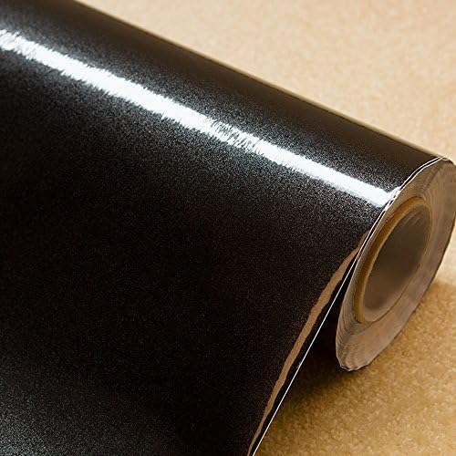iHappy Black Shelf Drawer Liner Self-Adhesive PVC Kitchen Cupboard Cover 24x98 Inch by Happyness2014