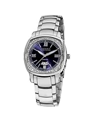 August Steiner Womens ASA816BU Day Date Diamond Swiss Quartz Watch