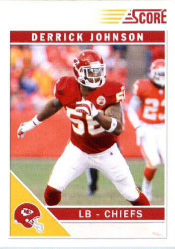 2011 Score Football Card # 141 Derrick Johnson - Kansas City Chiefs - NFL Trading Card In a Protective Screwdown Case!