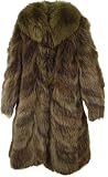 2084 Ladies Size 18 or 14W Multi Color New Real Finish Fox Classic Half Coat Knee Length Wing Collar Diagonal Sleeve Band Cuff Hook Clasp Front Closure Polyester Lining Inside Pocket Slash Outside Pocket