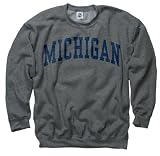 Michigan Wolverines Dark Heather Arch Crewneck Sweatshirt