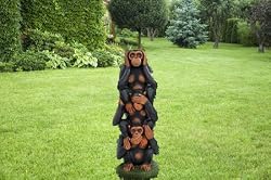 monkeys statue totem pole sculpture hear see speak evil