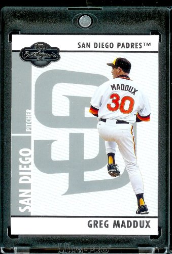 2008 Topps Co-Signers # 28 Greg Maddux - San Diego Padres - Premium Baseball Card in Protective Screw Down Display