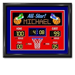 Game On Large Basketball Gloss Black Personalized Print