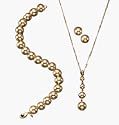 Avon Three Piece Beaded Gift Set Goldtone