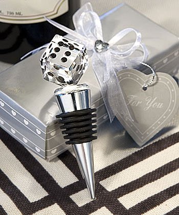 Crystal Dice Bottle Stoppers: Las Vegas Wedding Favors, 12