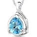 2.75 cts Pear Shape Swiss Blue Topaz Pendant in Sterling Silver