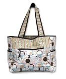 Trend Lab Cocoa Dots Tulip Tote Style Diaper Bag, White
