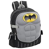 Batman 16 Inch Backpack with Padded Chest Plate - Black