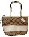 Women's Coach Purse Handbag 13548 Signature Stripe Tote