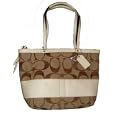 Women's Coach Purse Handbag 13548 Signature Stripe Tote