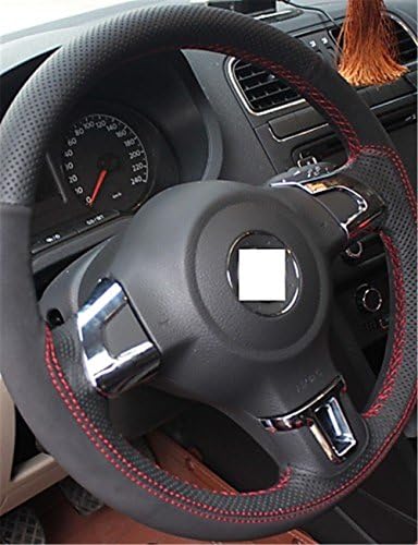 XuJi ? Genuine Leather Suede Steering Wheel Cover for Volkswagen Golf 6 Mk6 VW Polo Sagitar Bora Santana Jetta