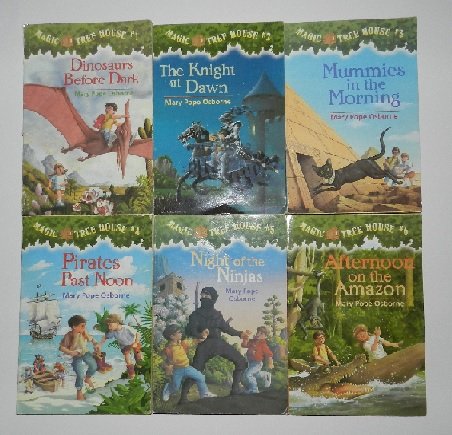 Magic Tree House Set, Books 1-6: Dinosaurs Before Dark, The Knight at Dawn, Mummies in the Morning, Pirates Past Noon, Night of the Ninjas and Afternoon on the Amazon Paperback