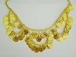 Gold Metal Necklace with Loops of Coins