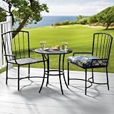 BrylaneHome Metal Bistro Table, 27"Hx24"Dia. (BLACK,0)