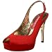 Bordello By Pleaser Women's Peony-03 Peep Toe Platform,Red Satin,7 M US