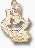 Univ Of Michigan I Heart M Michigan 1/2 Charm/Pendant -14K/10K, Stainless Steel or Gold Plated
