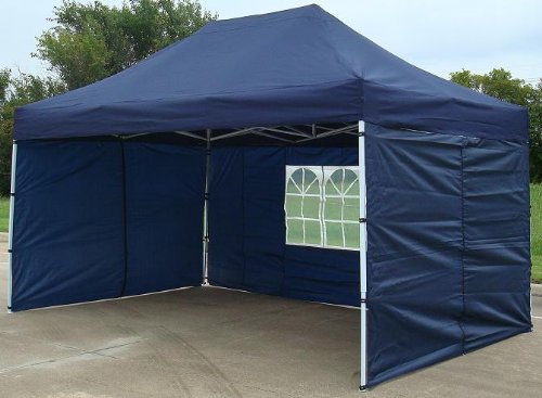 10x15 Pop up 4 Wall Canopy Party Tent Gazebo Ez Navy Blue