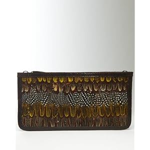 bebe Peasant Feathered Clutch