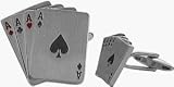 Men's Four Ace Steel Cufflinks