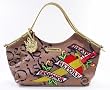 Ed Hardy Tribecca Gold Large Death before Dishonor Tote Handbag Bag