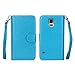 S5 Case, Galaxy S5 Case - EgraceTM 9 Card Slot PU Leather Wallet Case 2 in 1 Magnetic Detachable Back Cover Flip Folio Wallet Magent Case with Strap for Galaxy S5 (2014) (Blue)
