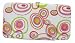 WHITE RETRO CIRCLES FLAT OPERA WALLET CLUTCH BY DESIGNSK