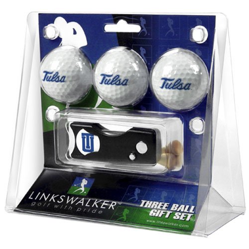 Tulsa Golden Hurricanes Ncaa 3 Golf Ball Gift Pack W/ Spring Action Divot Tool