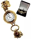 Beautiful Antique Gold Finish Chico's Bracelet Watch - Includes Jeweler's Velvet Watch Box