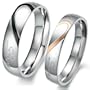 JBlue Jewelry Men,Women's "Real Love" Heart Stainless Steel Band Ring Valentine Love Couples Wedding Engagement Promise (with Gift Bag)
