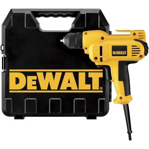 Factory-Reconditioned DEWALT DWD115KR 3/8-Inch VSR Mid -Handle Grip Drill Kit with Keyless All-Metal Chuck 8.0 Amp