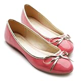 Ollio Womens Ballet Flats Loafers Cute Enamel Ribbon Accent Multi Colored Shoes