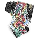 Dragon Narrow Tie by Ed Hardy - Black Silk