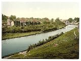 Allington Castle and river, near Maidstone, England wall sized poster (photochrom) photochrome measured in inches
