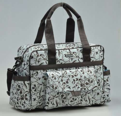 Baby Flower Diaper Nappy Changing Buggy Bag Blue Brown Picture