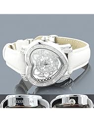 Luxurman Ladies Diamond Heart Watch 0.30ct White