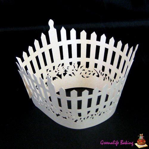 12pcs Fence Art Paper Cup Wedding Cake Paper Cupcake Wrappers Muffin Dessert