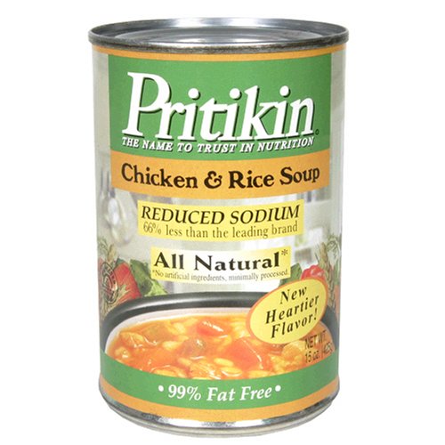 Pritikin Chicken & Rice Soup, 15 Ounce Tins (Pack of 12) by Pritikin