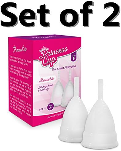 Princess 2 Pack Set with Storage Bag - #1 DEAL ON AMAZON - 100% Guarantee - Better Than Diva Menstrual Cup Moon Lunette Meluna Blossom Divacup