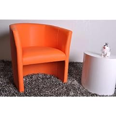 Design Clubsessel Cocktailsessel Textilleder Orange