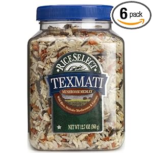 RiceSelect Texmati-Mushroom and Vegetable Medley Rice Blend, 12.7-Ounce Jars (Pack of 6) by RiceSelect