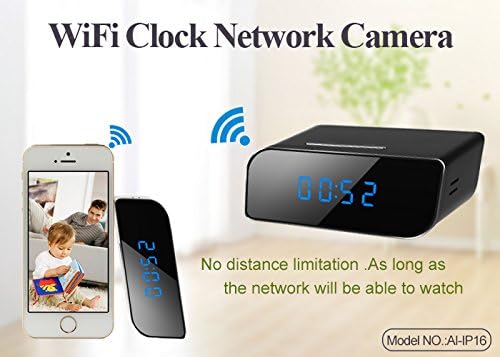 Know Your NannyTM Mini Clock Spy Camera with Sd Card, Wi-fi Live View and Night Vision