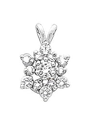14K White Gold Diamond Cluster Pendant - 0.62 Ct. -- LIFETIME WARRANTY
