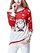 V28®Women Girl Christmas Cute Santa Embroidered Knitted Deer Pullover Sweater Jumper