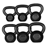 Cast Iron Kettlebell 5 + 10 + 15 + 20 + 25 + 30 lbs set - &sup2;KGMOZ