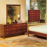 Dresser and Mirror Set in Medium Cherry
